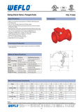 WEFLO CHECK VALVE, Swing, 4", Flange x Flange, UL/FM