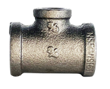 BLACK MALLEABLE IRON REDUCING TEE, UL/FM Listed