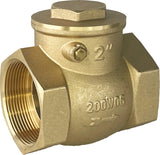 CHECK VALVE, Brass, NPT, 200# w/ rubber seat