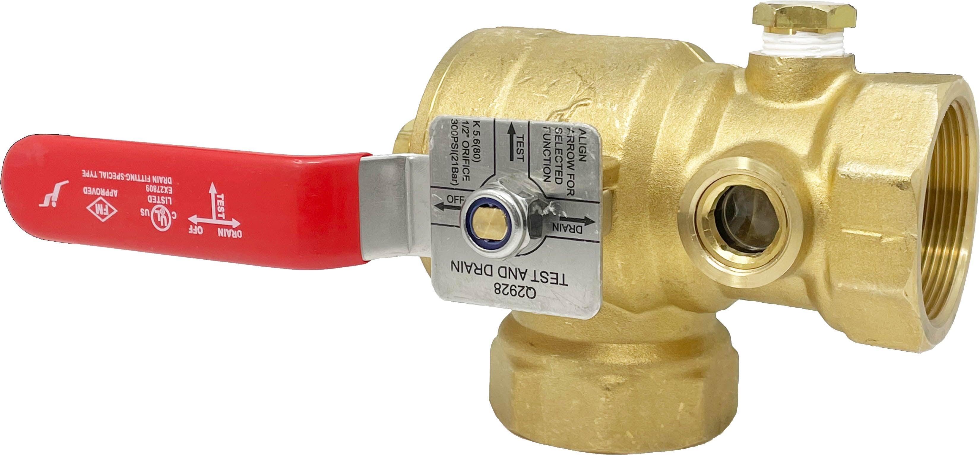 TEST AND DRAIN VALVE, Angle, Brass (Lead Free), UL/FM - NASCO Supply LLC