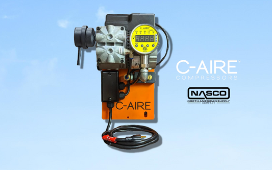 Whisper-quiet C-Aire air compressor for fire systems