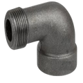 90° BLACK MALLEABLE IRON STREET ELBOW, UL/FM Listed