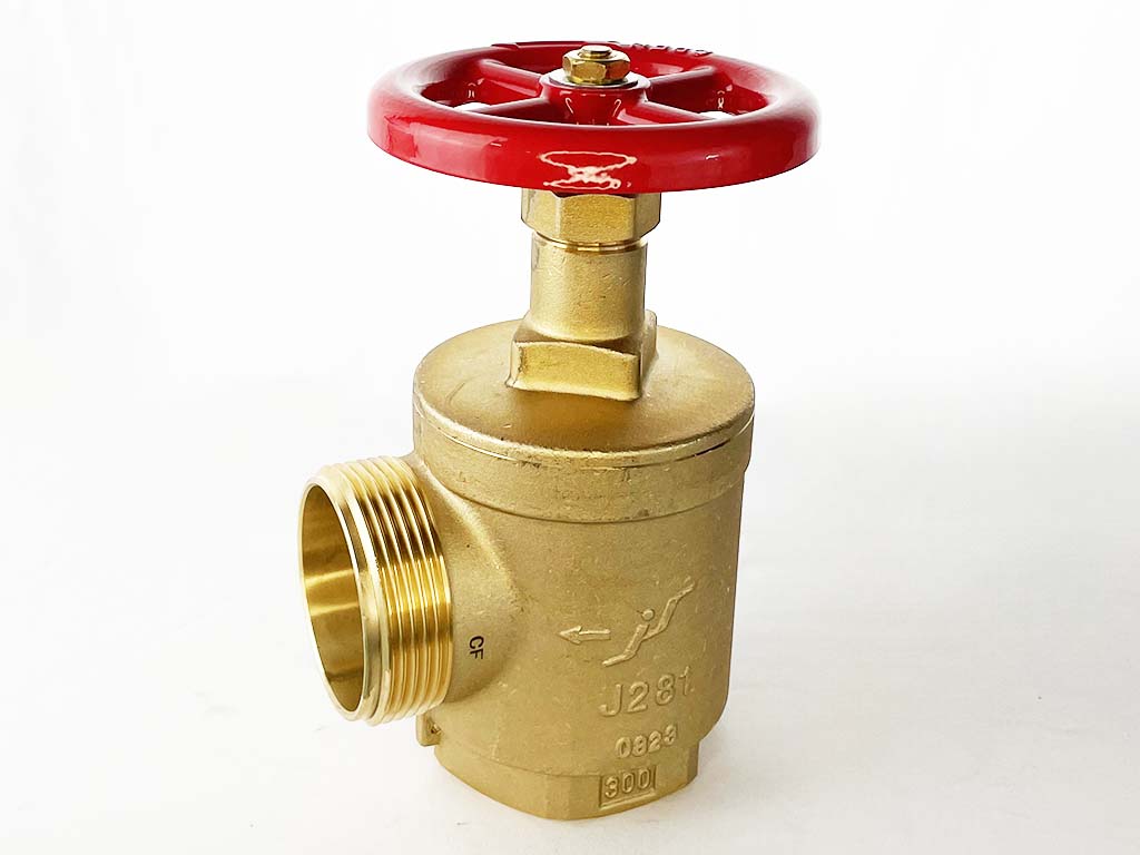 ANGLE HOSE VALVE CF (Chicago Fire Department Thread), 2-1/2" X 2-1/2", UL/FM