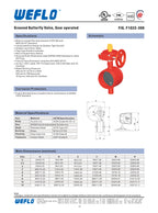 WEFLO BUTTERFLY VALVE WITH TAMPER SWITCH, GxG, normally OPEN, UL/FM