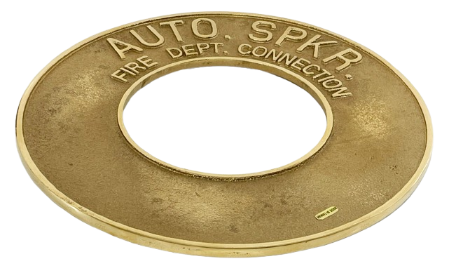 4" ROUND WALL PLATE "AUTO SPKR FIRE DEPT CONNECTION"