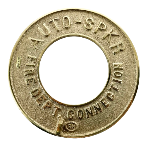 2-1/2"" ROUND WALL PLATE "AUTO SPKR FIRE DEPT CONNECTION"