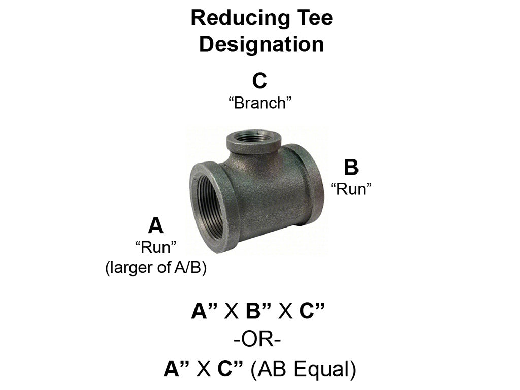 BLACK IRON REDUCING TEE, UL/FM Listed