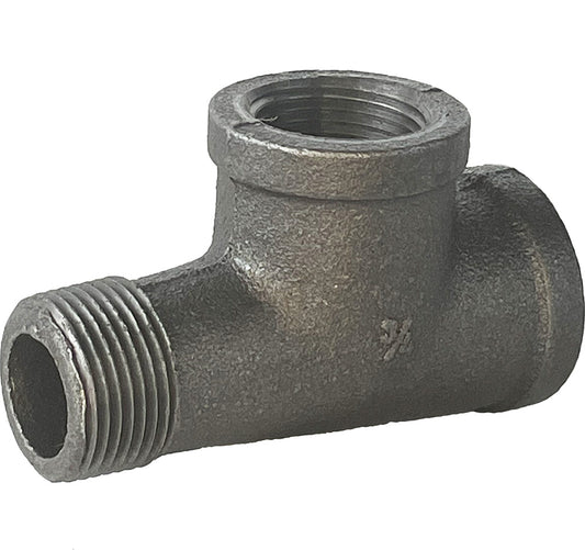 3/4" BLACK MALLEABLE IRON SERVICE TEE, UL/FM Listed