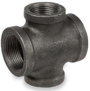 BLACK MALLEABLE IRON REDUCING CROSS UL/FM Listed - 2’’ X 1’’ - Plumbing Fittings